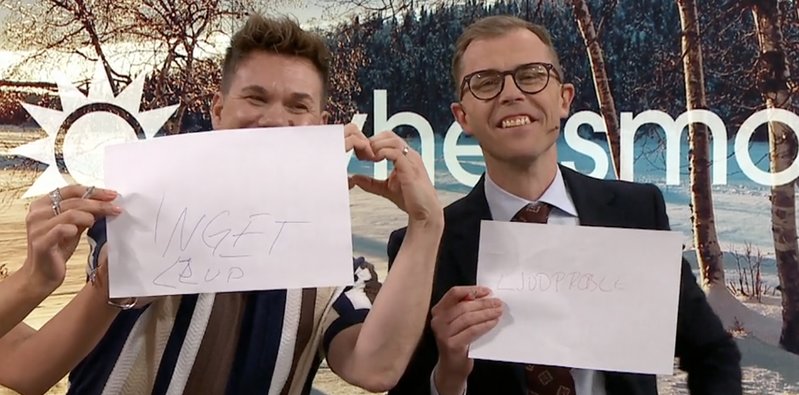 Anders Pihlblad och Thomas Ritter kommunicerar med TV4: tittare. Skärmavbild: TV€ Anders Pihlblad och Thomas Ritter kommunicerar med TV4: tittare. Skärmavbild: TV€